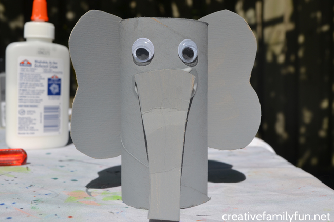 Grab some paint and googly eyes to transform a cardboard tube into a cute and fun elephant craft. Recycled crafts don't get any better than this!