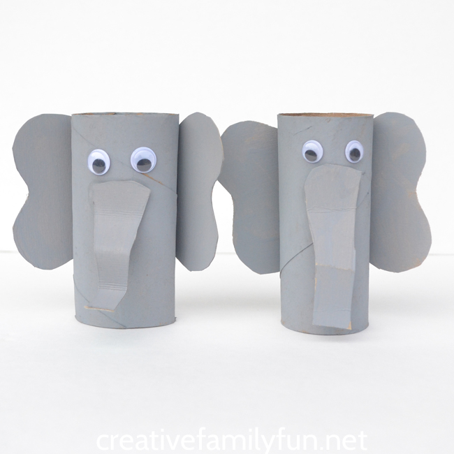 Grab some paint and googly eyes to transform a cardboard tube into a cute and fun elephant craft. Recycled crafts don't get any better than this!