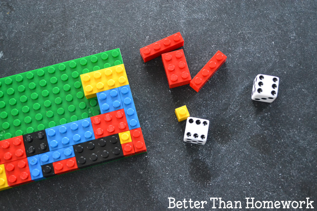 Word on your math skills with this fun LEGO Addition game. Throw dice and fill your LEGO Base Plate with this fun math game that's easy to play and much better than homework.