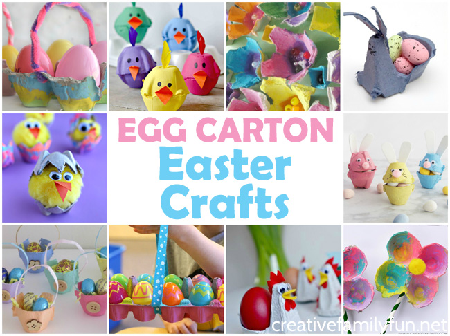 What do you do with all those extra egg cartons? You can make some of these fun Egg Carton Easter Crafts. Choose from bunnies, baskets, chicks, and more.