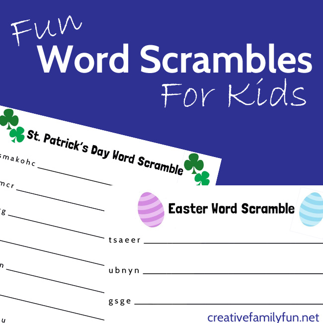 Word scrambles are so much fun! Here's a fun selection of holiday and everyday printable word scrambles for kids. Just download, print, and fun solving these word games.