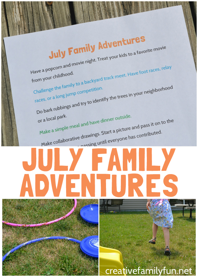 Have some adventures with your family when you try one of these great July Simple Family Fun Ideas. The ideas are frugal, easy, and so much fun!