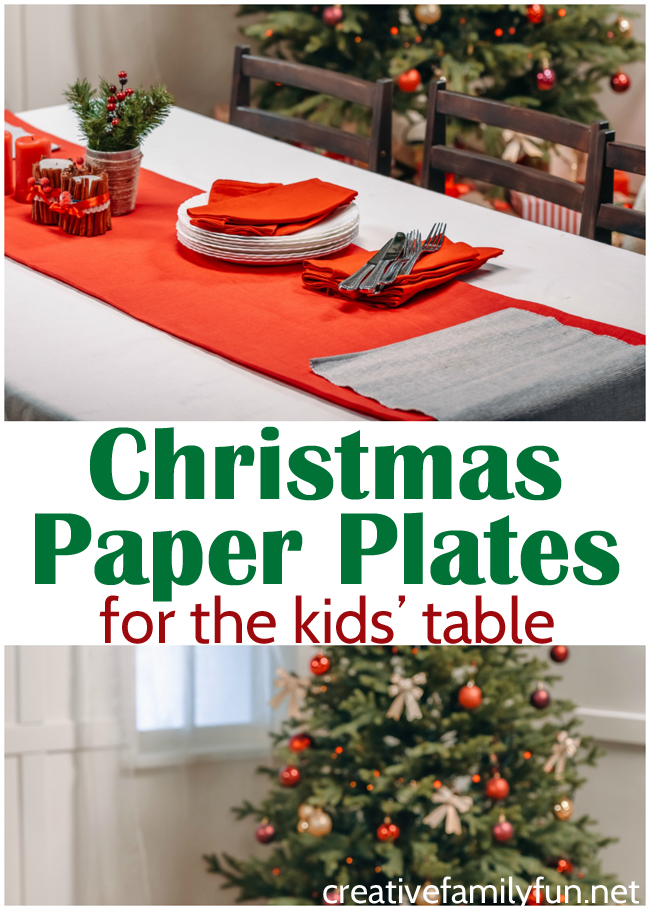 Make your life easier this holiday season when you set a festive table with these adorable and fun Christmas paper plates for the kids' table.