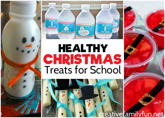These fun and healthy Christmas treats for school are all made from store-bought treats and are perfect for classroom parties.