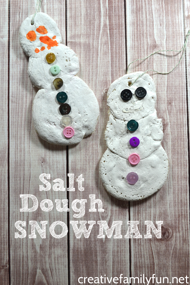 This Salt Dough Snowman ornament will make a great addition to your Christmas tree. This fun kids craft makes a great holiday keepsake.