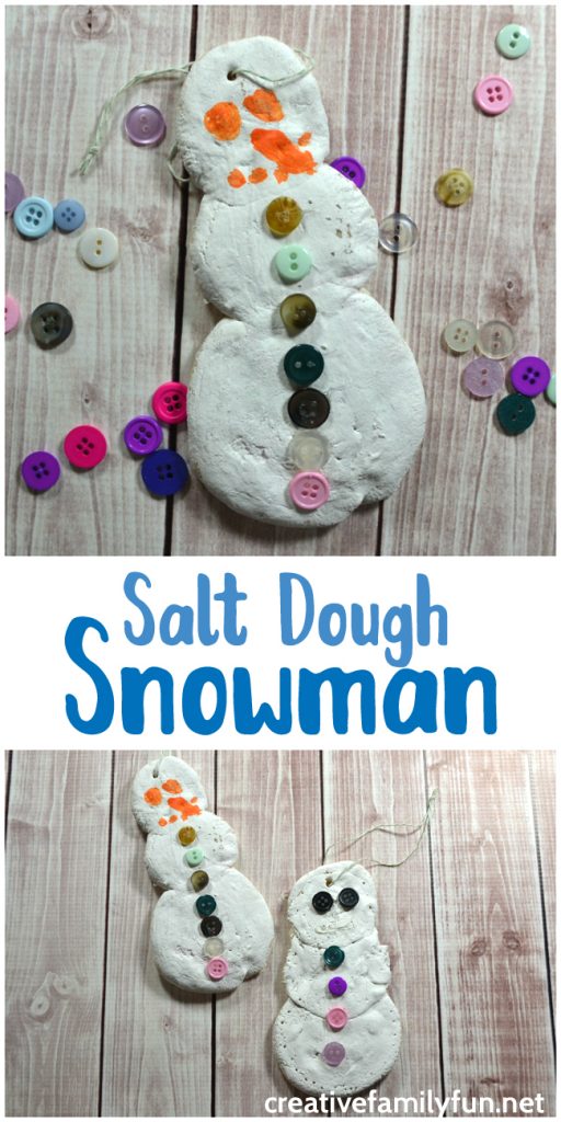 This Salt Dough Snowman ornament will make a great addition to your Christmas tree. This fun kids craft makes a great holiday keepsake.