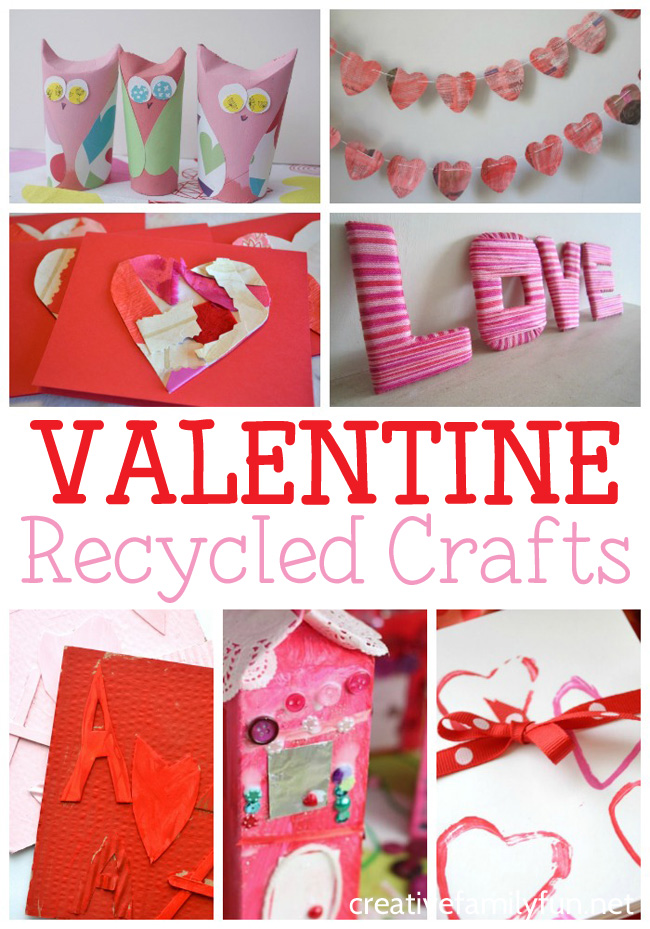 Check your recycle bin for supplies to make these cute and fun Recycled Valentine crafts for kids. You'll want to make them all!