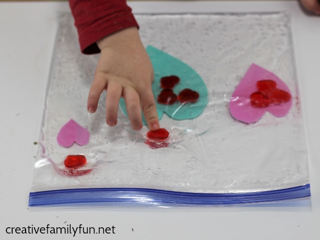 Have some Valentine's Day fun with these simple Valentine sensory bags for toddlers. They're easy to make and fun to play with!