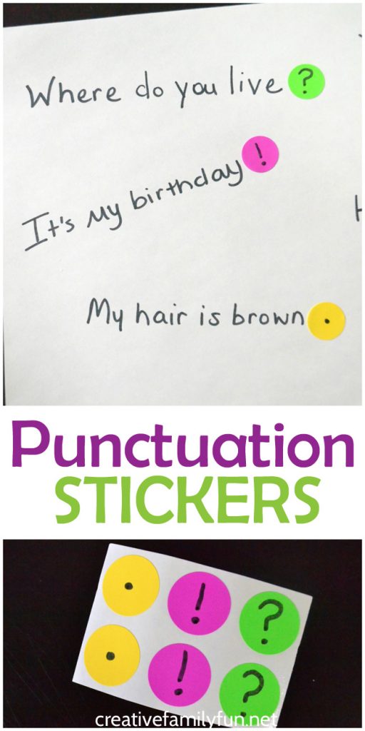 This grammar activity, Punctuation Stickers, is a fun way to practice adding the correct punctuation to the end of a sentence. 