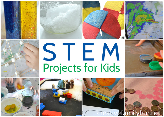 Your kids will have fun learning when they try all of these fun STEM projects for kids that mix science. technology, engineering, math, and even art.