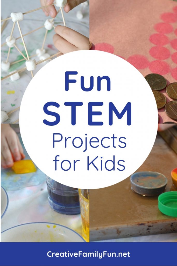 Your kids will have fun learning when they try all of these fun STEM projects for kids that mix science. technology, engineering, math, and even art.