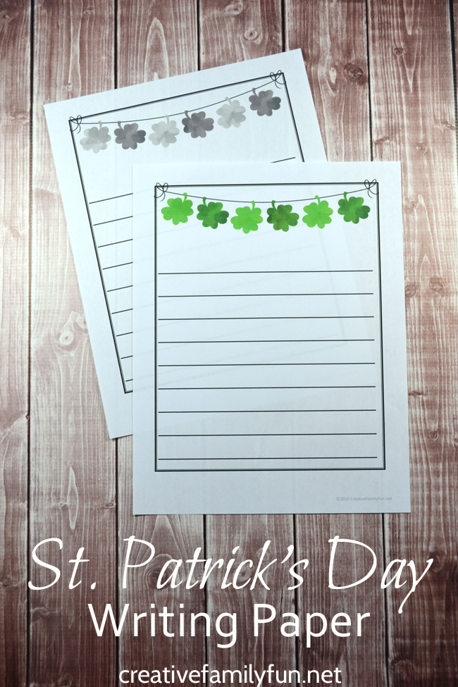 Use this fun free printable Shamrock Writing Paper to inspire your kids to write St. Patrick's Day stories and other creative ideas.