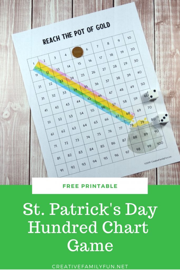 Reach the pot of gold at the end of the rainbow with this fun printable St. Patrick's Day hundred chart game that is perfect for elementary kids.