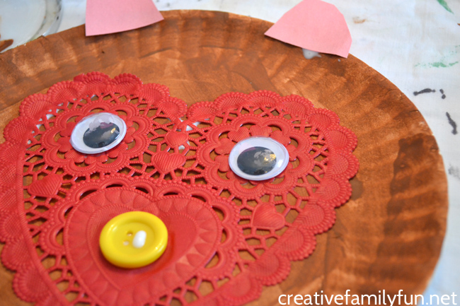 This fun paper plate Valentine bear craft is so easy to make with a few simple supplies. It's perfect for preschoolers to make for Valentine's Day.