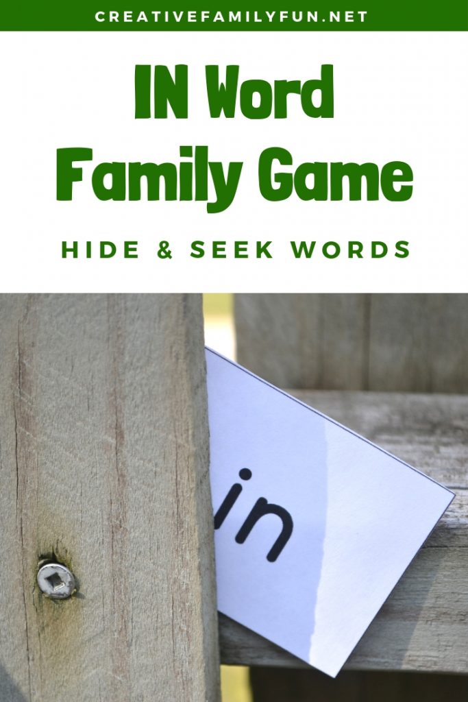 Hide words, find them, and read them with this fun IN Word Family Game: Hide and Seek Words. Post includes printable word cards.