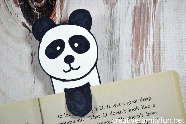 Save your spot in your current book with this easy panda bookmark craft for kids using this simple drawing tutorial and a few supplies.