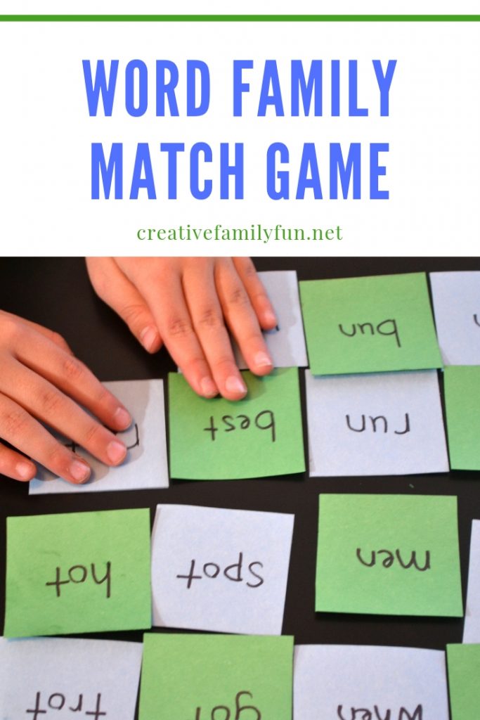 Practice reading and rhyming with this simple word family match game for kids. It's easy to make and can be used for any set of word families.