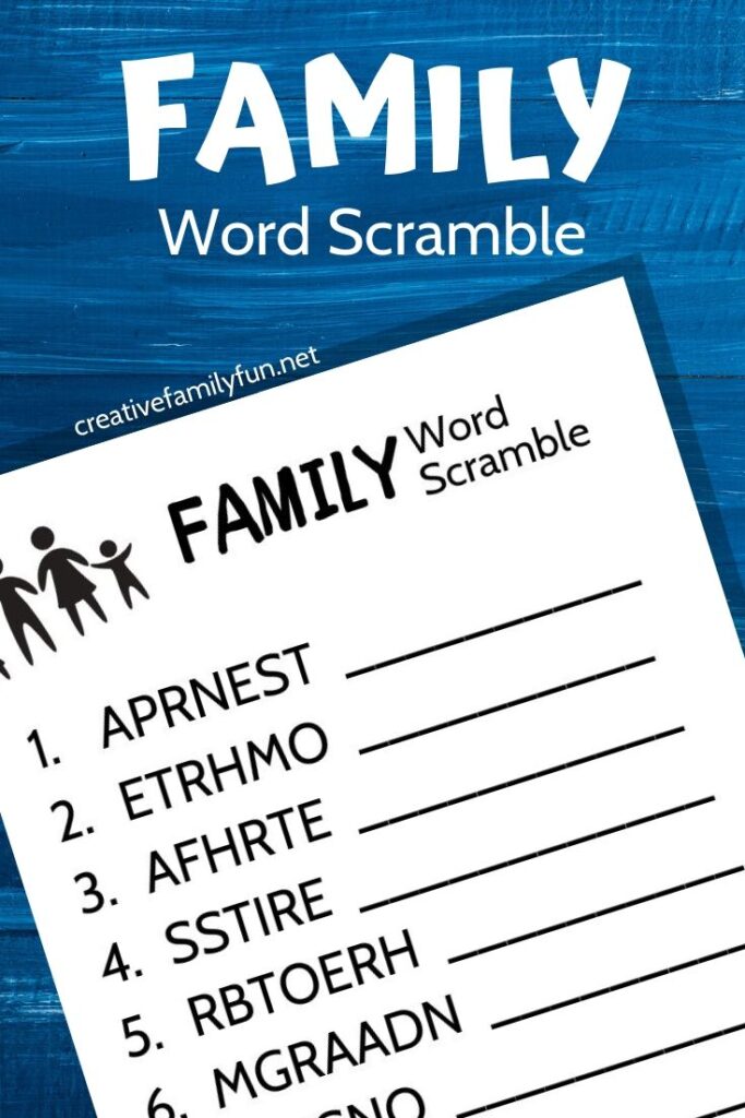 Unscramble words related to families - such as sister, brother, and cousin - with this fun free Family Word Scramble printable.