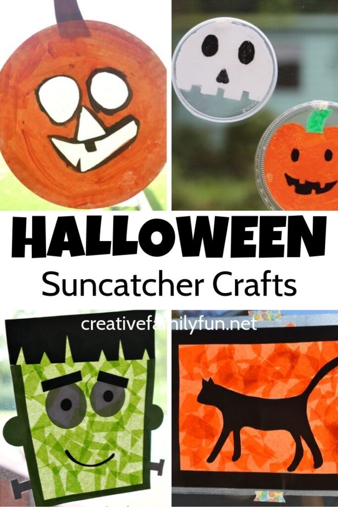 Decorate your windows for Halloween with one of these fun Halloween suncatchers for your kids to make.