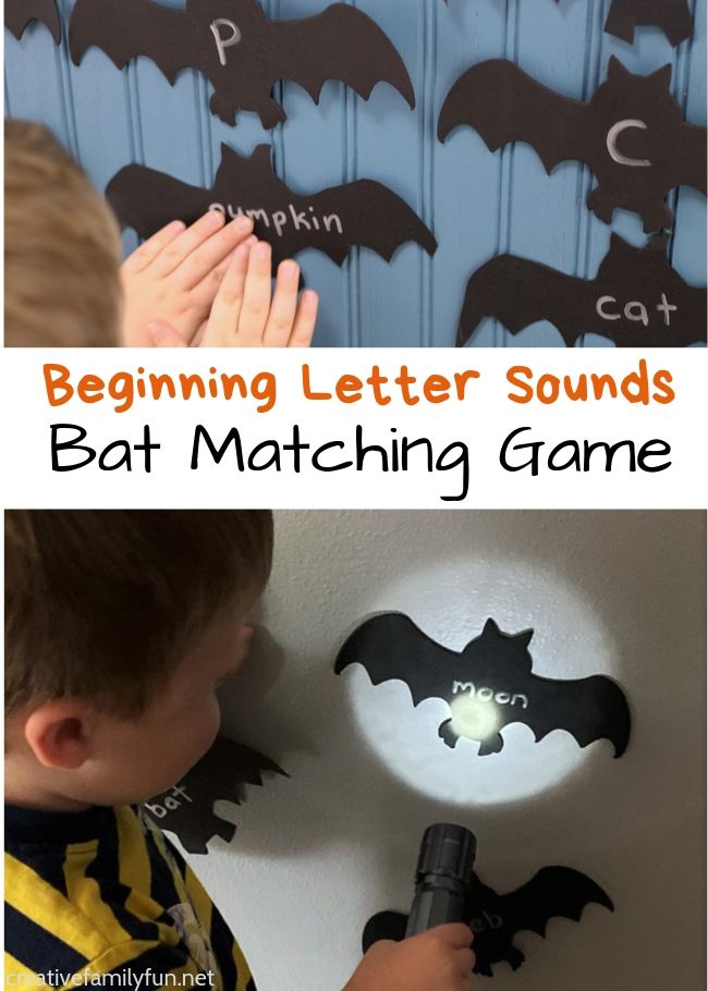 Practice the alphabet and letter sounds with this fun Halloween beginning letter sounds bat matching activity that is perfect for toddlers and preschoolers.